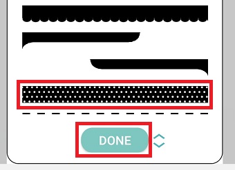 デザインを選択しタップ→『DONE』をタップ
