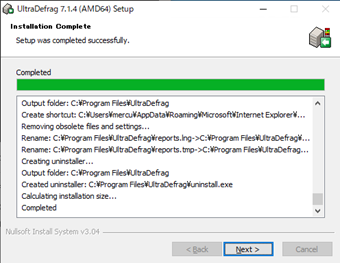 Installation Completeの表示画面