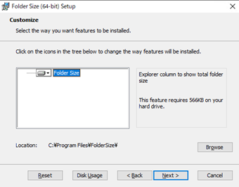 インストール設定のカスタマイズ画面の[Next]をクリック