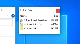 Folder Sizeの小さなウィンドウ
