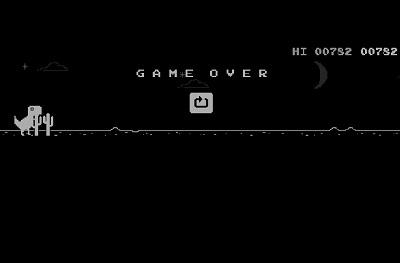 ゲームオーバーの画面