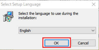 言語選択画面の「OK」をクリック