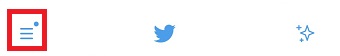 Twitterのアプリの左上の3本線をタップ