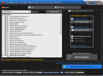 修復対象のシステムの一覧の表示画面