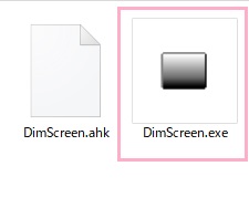 「DimScreen.exe」をダブルクリックして起動