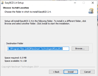 [Install]をクリック