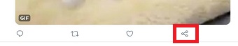 ツイートの共有ボタンをタップ