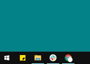 タスクバーに並んだスタートボタン・アプリケーションのアイコン