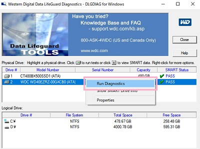 「Run Diagnostics」をクリック