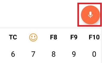 マイクのマークをタップ