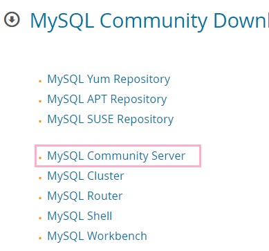 「MySQL Community Server」をクリック