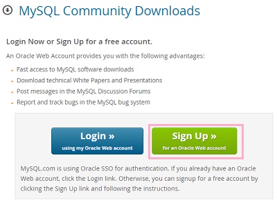「Sign Up」をクリックしてアカウントを作成