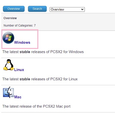 使用しているOSのリンクをクリック
