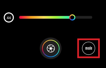 『mode』をタップ