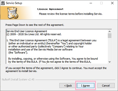「I Agree」をクリック