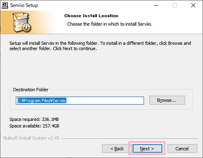 「Next」をクリック