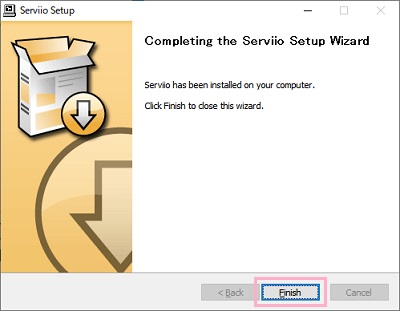 「Finish」をクリック