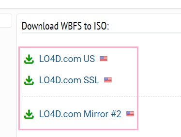 ミラーサイトの一覧が表示されるので、クリック