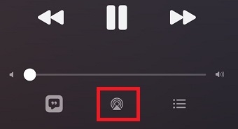 AirPlayのマークをタップ