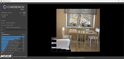 画面右側で風景写真の描画が行われている