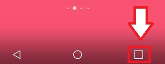 『タスクボタン（□）』をタップ