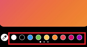 好きな色をタップし画面を長押しする