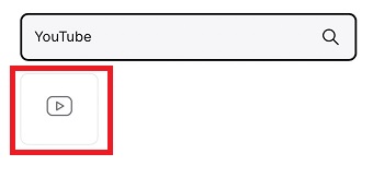 YouTubeのアイコンが表示されたらタップ