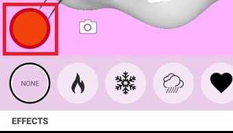 撮影を始めたい時は赤丸をタップ