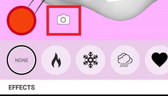 カメラのマークをタップ