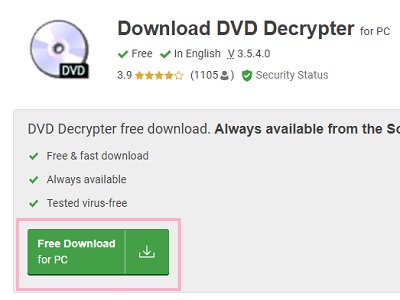 「Free Download for PC」ボタンをクリック