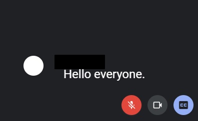 字幕を表示するゾーンが展開された