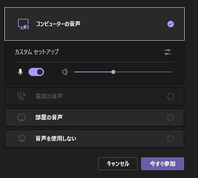 カスタムセットアップ画面
