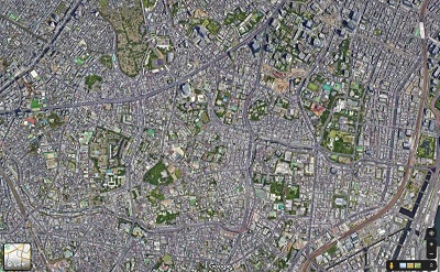 航空写真表示のグーグルマップ