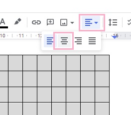 「配置」ボタンから「中央揃え」を指定