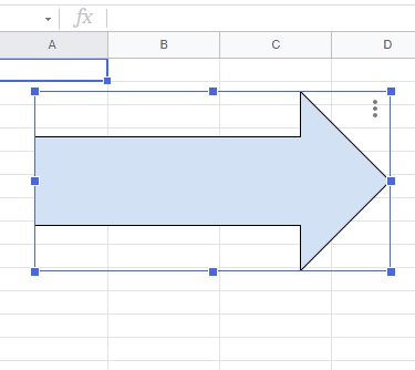 矢印の図形を挿入したGoogleスプレッドシート画面