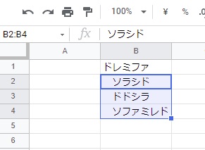指定した範囲のデータがインデントになった