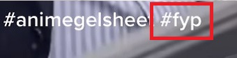 他のハッシュタグに続き#fypが表示されている