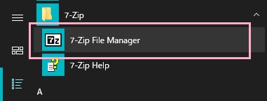 「7-Zip File Manager」をクリック