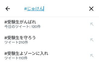 #を入力したあとに検索したいキーワードを入力