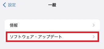 『ソフトウェア・アップデート』をタップ