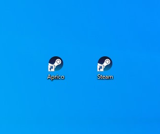 Steamのデスクトップアイコンを２つ準備し、名前を変更しておく