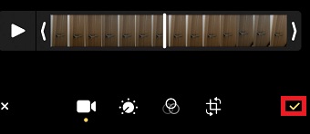 チェックのマークをタップ