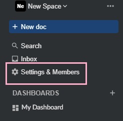 「Settings&Members」をクリック