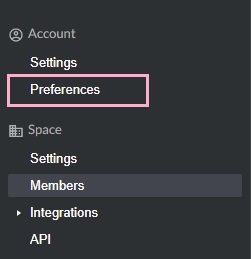 「Preferences」をクリック