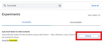 『Default』をクリック