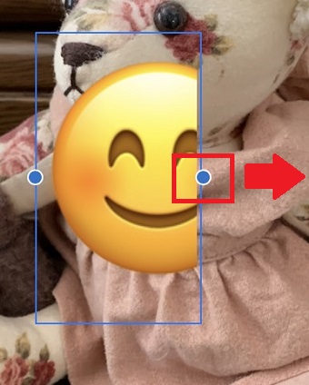 青い丸をスワイプして表示を調整する