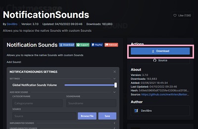 「Download」ボタンをクリック