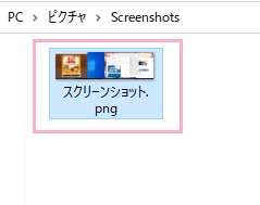スクリーンショットが画像として保存されている
