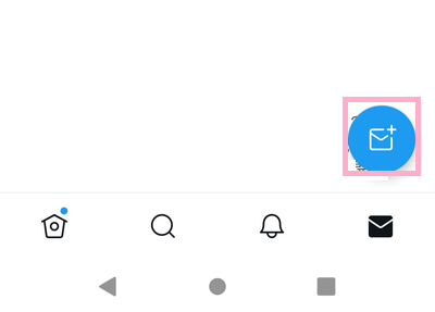 DMの作成ボタンをタップ