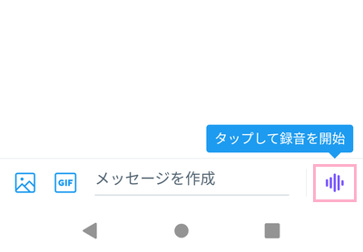 「タップして録音を開始」ボタンをタップ